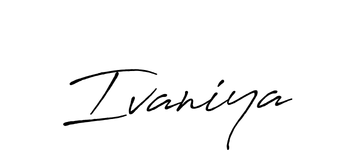 How to make Ivaniya name signature. Use Antro_Vectra_Bolder style for creating short signs online. This is the latest handwritten sign. Ivaniya signature style 7 images and pictures png