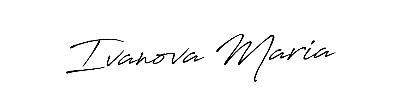 How to make Ivanova Maria name signature. Use Antro_Vectra_Bolder style for creating short signs online. This is the latest handwritten sign. Ivanova Maria signature style 7 images and pictures png