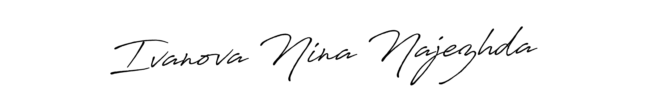 Ivanova Nina Najezhda stylish signature style. Best Handwritten Sign (Antro_Vectra_Bolder) for my name. Handwritten Signature Collection Ideas for my name Ivanova Nina Najezhda. Ivanova Nina Najezhda signature style 7 images and pictures png