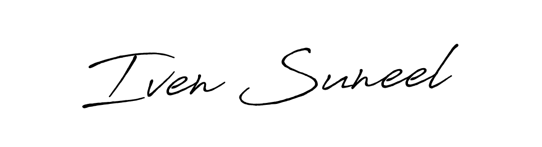 You should practise on your own different ways (Antro_Vectra_Bolder) to write your name (Iven Suneel) in signature. don't let someone else do it for you. Iven Suneel signature style 7 images and pictures png