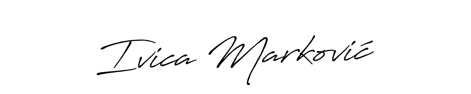 How to make Ivica Marković name signature. Use Antro_Vectra_Bolder style for creating short signs online. This is the latest handwritten sign. Ivica Marković signature style 7 images and pictures png