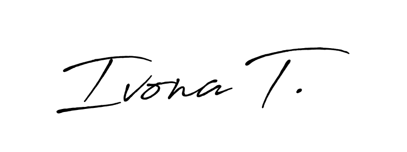 Similarly Antro_Vectra_Bolder is the best handwritten signature design. Signature creator online .You can use it as an online autograph creator for name Ivona T.. Ivona T. signature style 7 images and pictures png