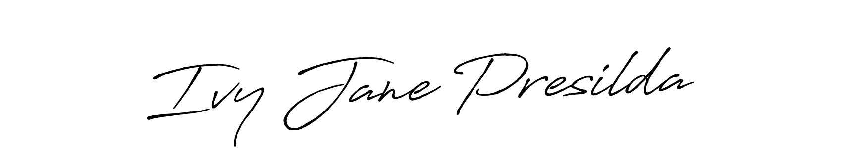 Create a beautiful signature design for name Ivy Jane Presilda. With this signature (Antro_Vectra_Bolder) fonts, you can make a handwritten signature for free. Ivy Jane Presilda signature style 7 images and pictures png