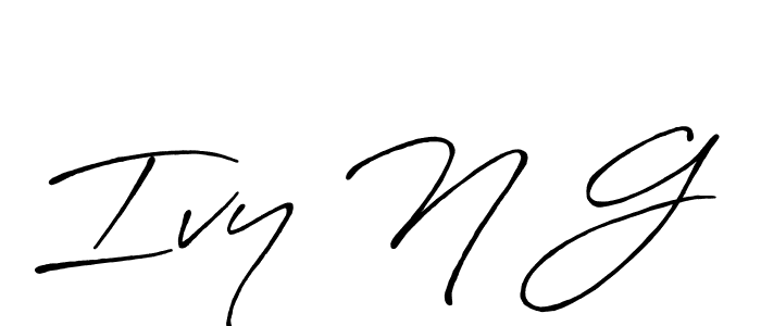 Create a beautiful signature design for name Ivy N G. With this signature (Antro_Vectra_Bolder) fonts, you can make a handwritten signature for free. Ivy N G signature style 7 images and pictures png