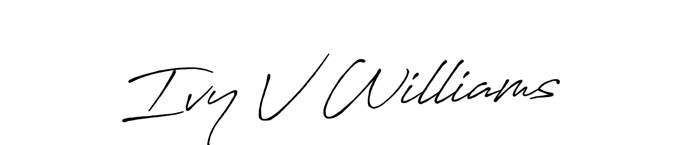 Make a beautiful signature design for name Ivy V Williams. With this signature (Antro_Vectra_Bolder) style, you can create a handwritten signature for free. Ivy V Williams signature style 7 images and pictures png