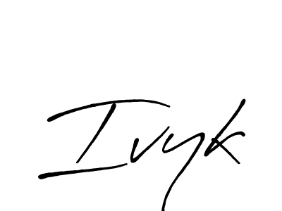 You should practise on your own different ways (Antro_Vectra_Bolder) to write your name (Ivyk) in signature. don't let someone else do it for you. Ivyk signature style 7 images and pictures png