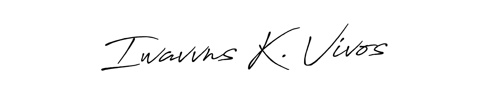 Similarly Antro_Vectra_Bolder is the best handwritten signature design. Signature creator online .You can use it as an online autograph creator for name Iwavvns K. Vivos. Iwavvns K. Vivos signature style 7 images and pictures png