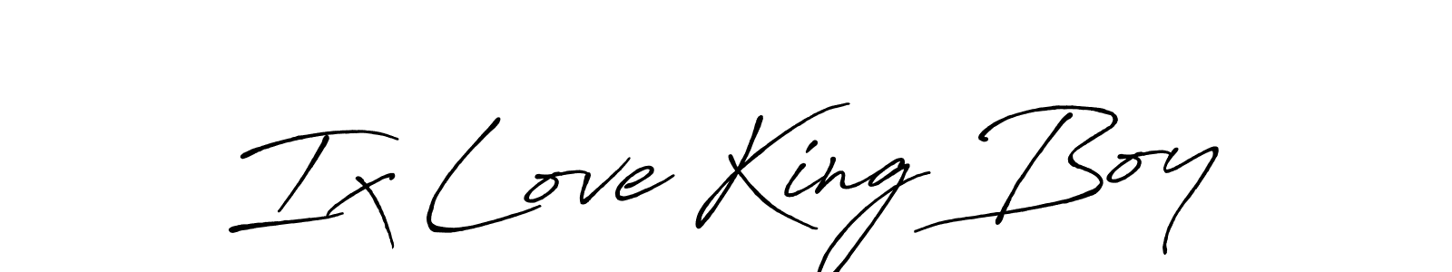 The best way (Antro_Vectra_Bolder) to make a short signature is to pick only two or three words in your name. The name Ix Love King Boy include a total of six letters. For converting this name. Ix Love King Boy signature style 7 images and pictures png