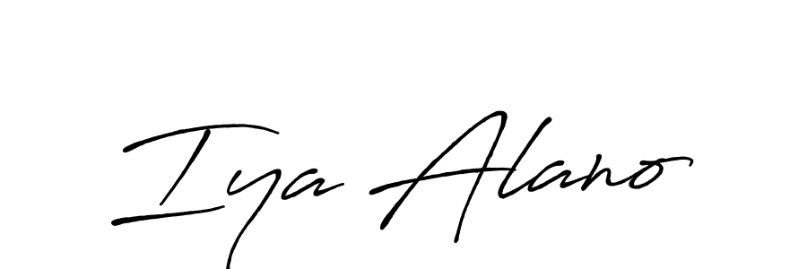 Make a beautiful signature design for name Iya Alano. With this signature (Antro_Vectra_Bolder) style, you can create a handwritten signature for free. Iya Alano signature style 7 images and pictures png