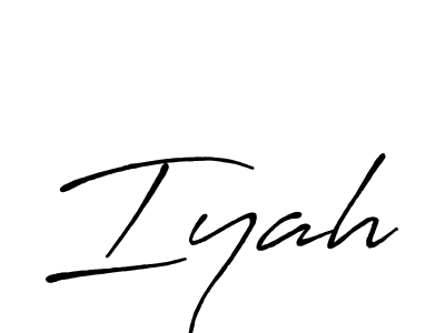 Make a beautiful signature design for name Iyah. With this signature (Antro_Vectra_Bolder) style, you can create a handwritten signature for free. Iyah signature style 7 images and pictures png