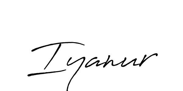 Use a signature maker to create a handwritten signature online. With this signature software, you can design (Antro_Vectra_Bolder) your own signature for name Iyanur. Iyanur signature style 7 images and pictures png