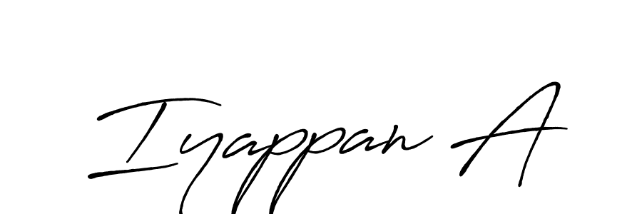 Design your own signature with our free online signature maker. With this signature software, you can create a handwritten (Antro_Vectra_Bolder) signature for name Iyappan A. Iyappan A signature style 7 images and pictures png