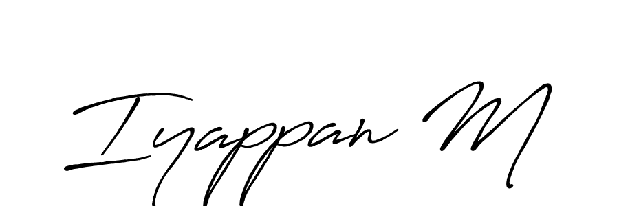 Use a signature maker to create a handwritten signature online. With this signature software, you can design (Antro_Vectra_Bolder) your own signature for name Iyappan M. Iyappan M signature style 7 images and pictures png