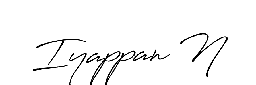 Make a beautiful signature design for name Iyappan N. With this signature (Antro_Vectra_Bolder) style, you can create a handwritten signature for free. Iyappan N signature style 7 images and pictures png