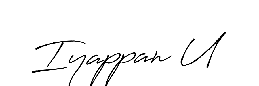 Iyappan U stylish signature style. Best Handwritten Sign (Antro_Vectra_Bolder) for my name. Handwritten Signature Collection Ideas for my name Iyappan U. Iyappan U signature style 7 images and pictures png