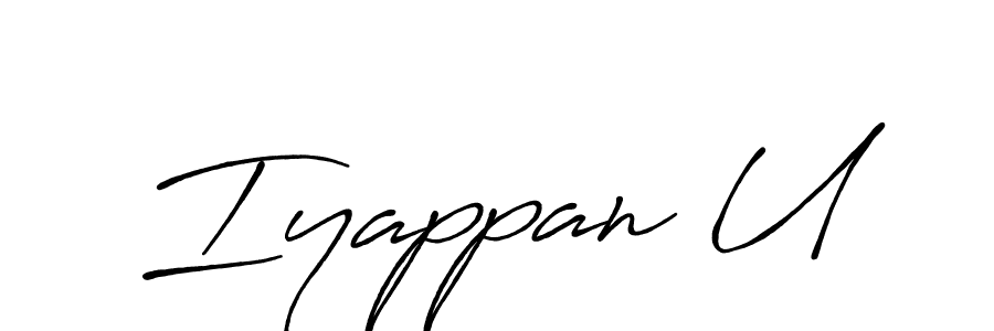 Iyappan U stylish signature style. Best Handwritten Sign (Antro_Vectra_Bolder) for my name. Handwritten Signature Collection Ideas for my name Iyappan U. Iyappan U signature style 7 images and pictures png