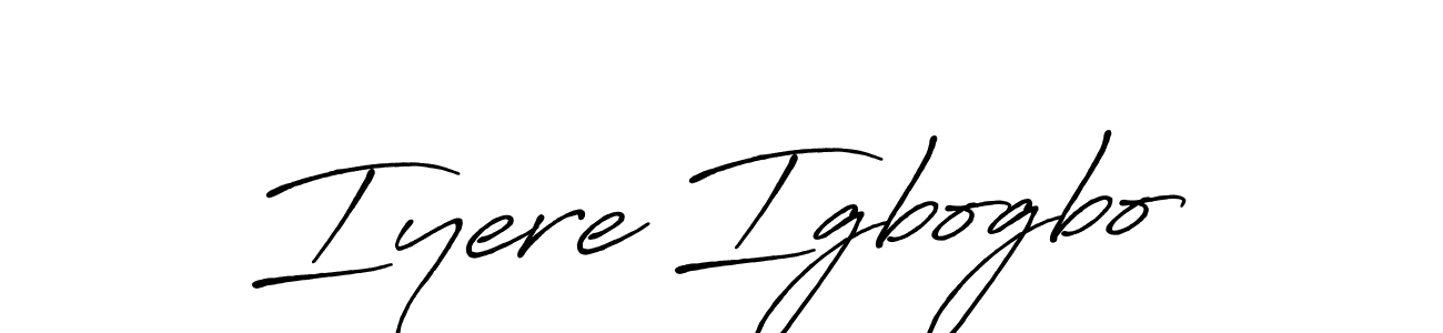 You should practise on your own different ways (Antro_Vectra_Bolder) to write your name (Iyere Igbogbo) in signature. don't let someone else do it for you. Iyere Igbogbo signature style 7 images and pictures png