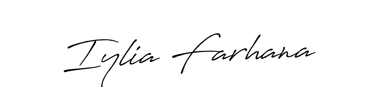 Design your own signature with our free online signature maker. With this signature software, you can create a handwritten (Antro_Vectra_Bolder) signature for name Iylia Farhana. Iylia Farhana signature style 7 images and pictures png