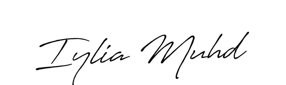 Design your own signature with our free online signature maker. With this signature software, you can create a handwritten (Antro_Vectra_Bolder) signature for name Iylia Muhd. Iylia Muhd signature style 7 images and pictures png