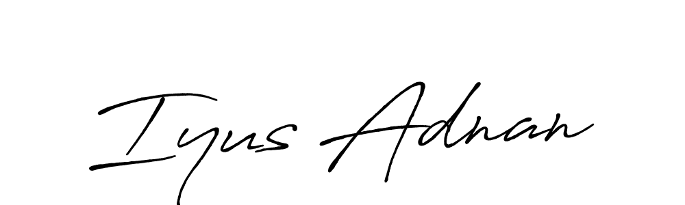 Create a beautiful signature design for name Iyus Adnan. With this signature (Antro_Vectra_Bolder) fonts, you can make a handwritten signature for free. Iyus Adnan signature style 7 images and pictures png