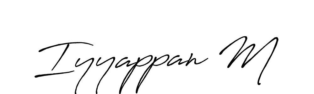 Create a beautiful signature design for name Iyyappan M. With this signature (Antro_Vectra_Bolder) fonts, you can make a handwritten signature for free. Iyyappan M signature style 7 images and pictures png