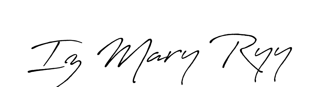 Make a beautiful signature design for name Iz Mary Ryy. With this signature (Antro_Vectra_Bolder) style, you can create a handwritten signature for free. Iz Mary Ryy signature style 7 images and pictures png