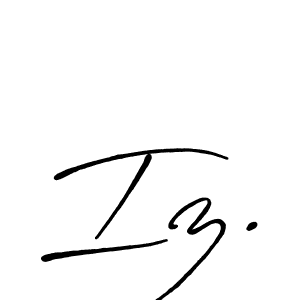 Use a signature maker to create a handwritten signature online. With this signature software, you can design (Antro_Vectra_Bolder) your own signature for name Iz.. Iz. signature style 7 images and pictures png