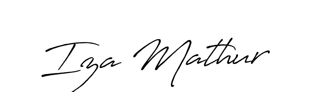 Design your own signature with our free online signature maker. With this signature software, you can create a handwritten (Antro_Vectra_Bolder) signature for name Iza Mathur. Iza Mathur signature style 7 images and pictures png