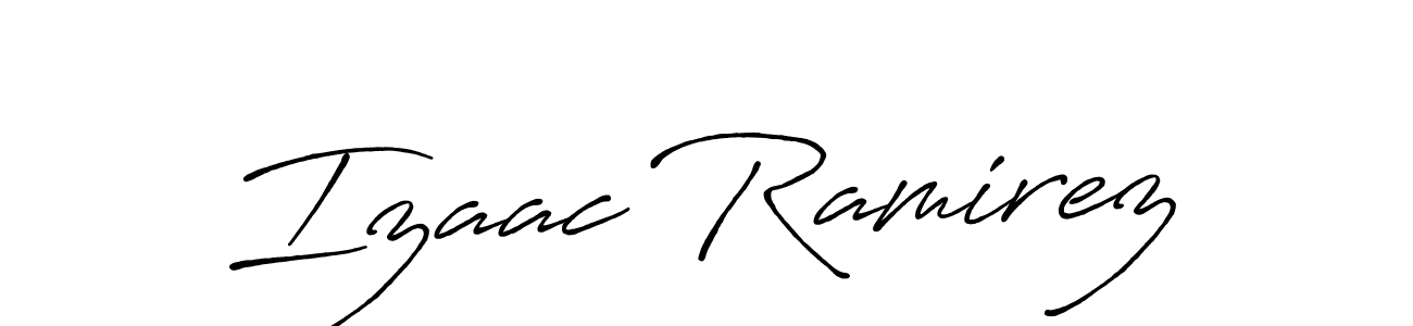 How to make Izaac Ramirez name signature. Use Antro_Vectra_Bolder style for creating short signs online. This is the latest handwritten sign. Izaac Ramirez signature style 7 images and pictures png