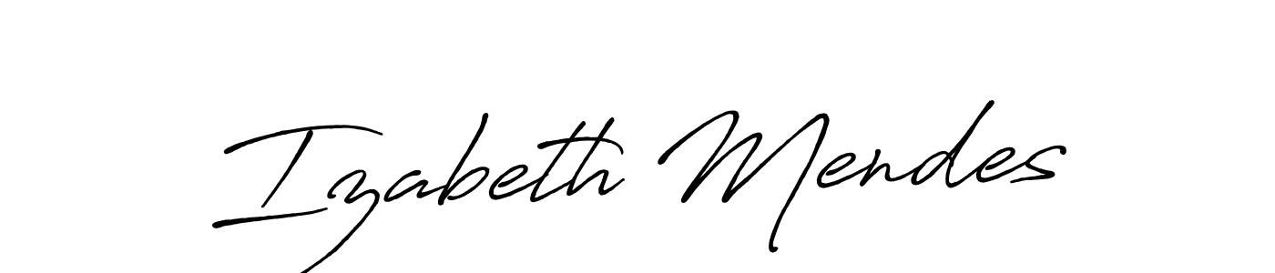 Also we have Izabeth Mendes name is the best signature style. Create professional handwritten signature collection using Antro_Vectra_Bolder autograph style. Izabeth Mendes signature style 7 images and pictures png