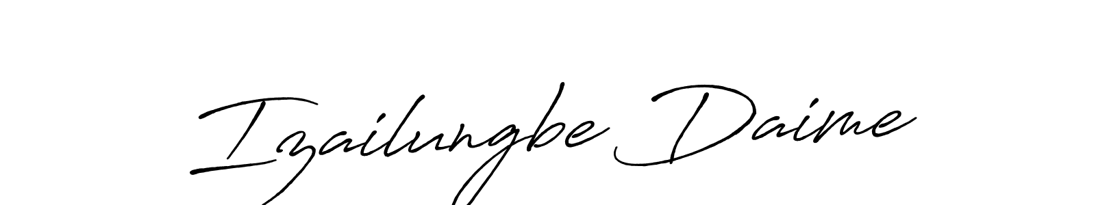 Izailungbe Daime stylish signature style. Best Handwritten Sign (Antro_Vectra_Bolder) for my name. Handwritten Signature Collection Ideas for my name Izailungbe Daime. Izailungbe Daime signature style 7 images and pictures png
