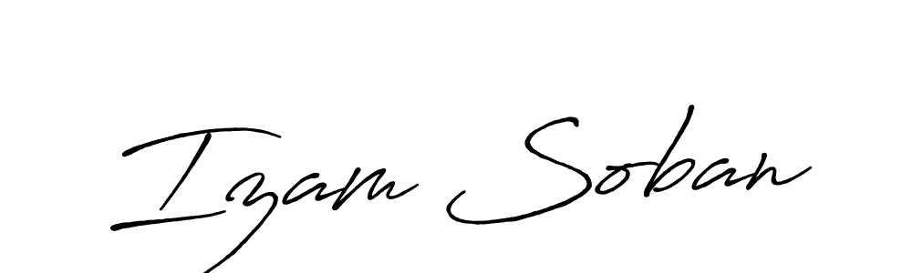 The best way (Antro_Vectra_Bolder) to make a short signature is to pick only two or three words in your name. The name Izam Soban include a total of six letters. For converting this name. Izam Soban signature style 7 images and pictures png