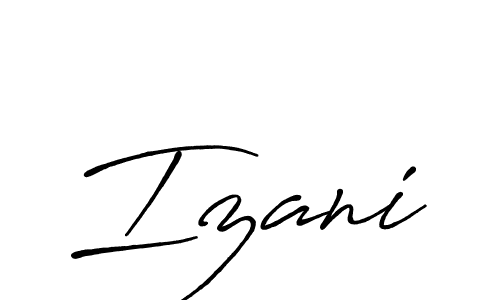 How to make Izani name signature. Use Antro_Vectra_Bolder style for creating short signs online. This is the latest handwritten sign. Izani signature style 7 images and pictures png