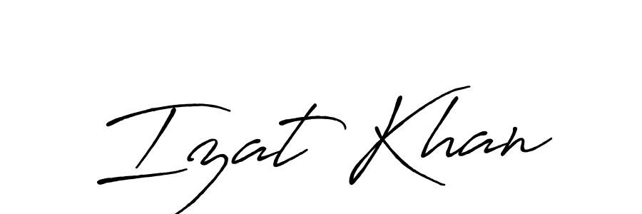 Make a beautiful signature design for name Izat Khan. With this signature (Antro_Vectra_Bolder) style, you can create a handwritten signature for free. Izat Khan signature style 7 images and pictures png