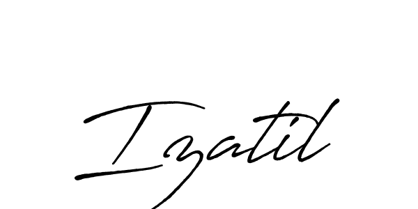 Izatil stylish signature style. Best Handwritten Sign (Antro_Vectra_Bolder) for my name. Handwritten Signature Collection Ideas for my name Izatil. Izatil signature style 7 images and pictures png