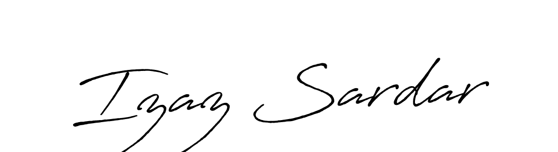 Make a beautiful signature design for name Izaz Sardar. With this signature (Antro_Vectra_Bolder) style, you can create a handwritten signature for free. Izaz Sardar signature style 7 images and pictures png
