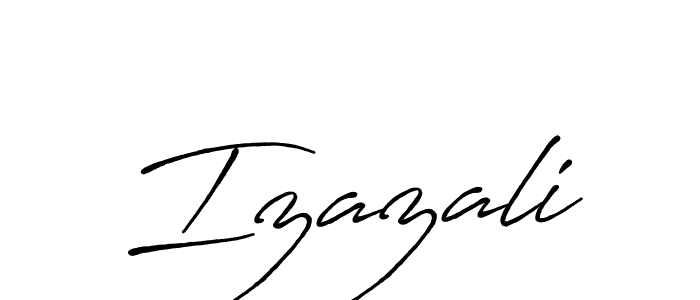 How to make Izazali signature? Antro_Vectra_Bolder is a professional autograph style. Create handwritten signature for Izazali name. Izazali signature style 7 images and pictures png
