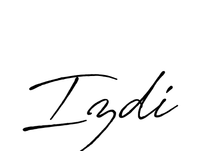 How to make Izdi signature? Antro_Vectra_Bolder is a professional autograph style. Create handwritten signature for Izdi name. Izdi signature style 7 images and pictures png