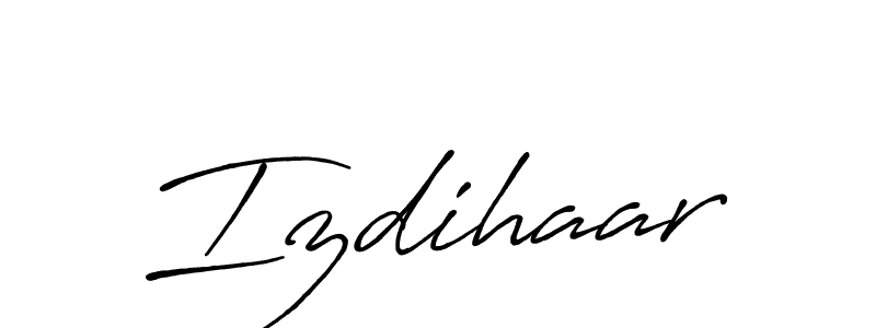 Create a beautiful signature design for name Izdihaar. With this signature (Antro_Vectra_Bolder) fonts, you can make a handwritten signature for free. Izdihaar signature style 7 images and pictures png