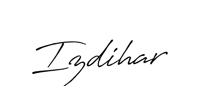 Izdihar stylish signature style. Best Handwritten Sign (Antro_Vectra_Bolder) for my name. Handwritten Signature Collection Ideas for my name Izdihar. Izdihar signature style 7 images and pictures png