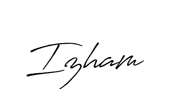 How to make Izham  signature? Antro_Vectra_Bolder is a professional autograph style. Create handwritten signature for Izham  name. Izham  signature style 7 images and pictures png