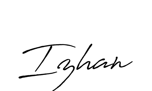 How to make Izhan name signature. Use Antro_Vectra_Bolder style for creating short signs online. This is the latest handwritten sign. Izhan signature style 7 images and pictures png