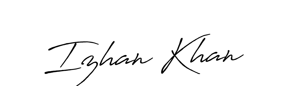Create a beautiful signature design for name Izhan Khan. With this signature (Antro_Vectra_Bolder) fonts, you can make a handwritten signature for free. Izhan Khan signature style 7 images and pictures png