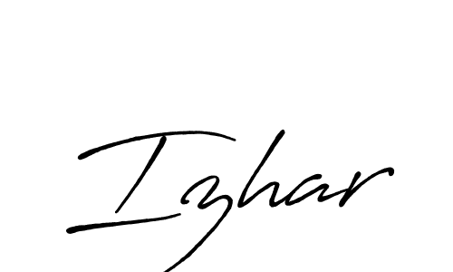 Design your own signature with our free online signature maker. With this signature software, you can create a handwritten (Antro_Vectra_Bolder) signature for name Izhar. Izhar signature style 7 images and pictures png