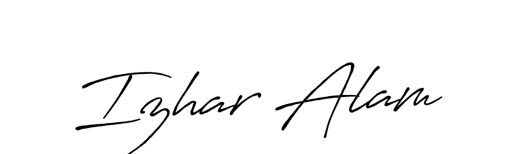 Use a signature maker to create a handwritten signature online. With this signature software, you can design (Antro_Vectra_Bolder) your own signature for name Izhar Alam. Izhar Alam signature style 7 images and pictures png