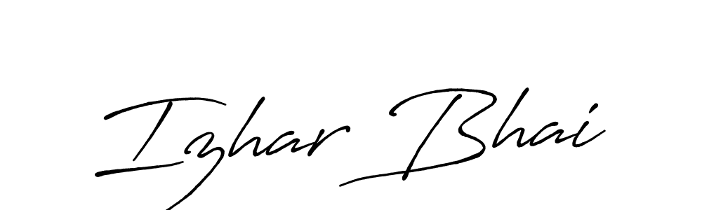 Use a signature maker to create a handwritten signature online. With this signature software, you can design (Antro_Vectra_Bolder) your own signature for name Izhar Bhai. Izhar Bhai signature style 7 images and pictures png