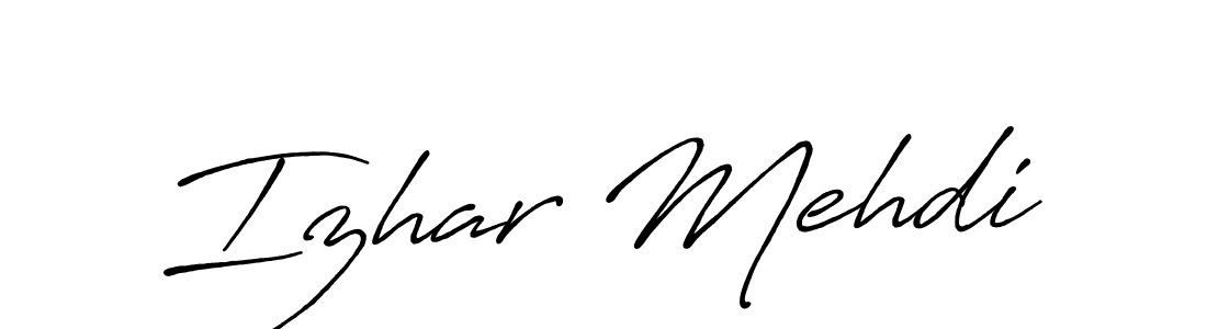 This is the best signature style for the Izhar Mehdi name. Also you like these signature font (Antro_Vectra_Bolder). Mix name signature. Izhar Mehdi signature style 7 images and pictures png