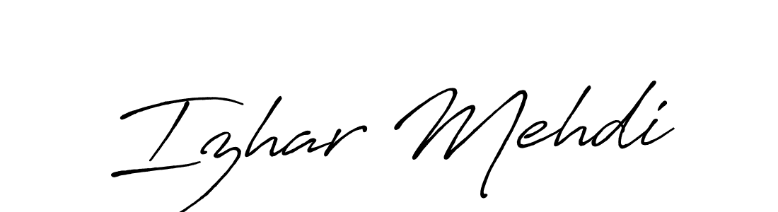 Similarly Antro_Vectra_Bolder is the best handwritten signature design. Signature creator online .You can use it as an online autograph creator for name Izhar Mehdi. Izhar Mehdi signature style 7 images and pictures png