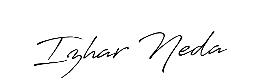 Use a signature maker to create a handwritten signature online. With this signature software, you can design (Antro_Vectra_Bolder) your own signature for name Izhar Neda. Izhar Neda signature style 7 images and pictures png