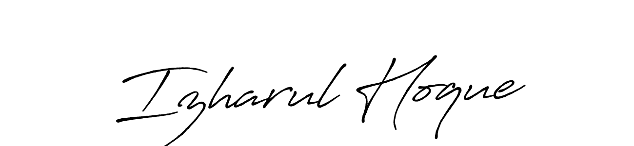 Use a signature maker to create a handwritten signature online. With this signature software, you can design (Antro_Vectra_Bolder) your own signature for name Izharul Hoque. Izharul Hoque signature style 7 images and pictures png